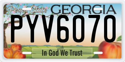 GA license plate PYV6070