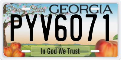 GA license plate PYV6071