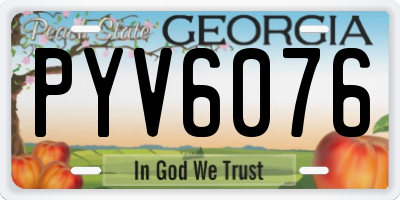 GA license plate PYV6076