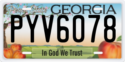 GA license plate PYV6078