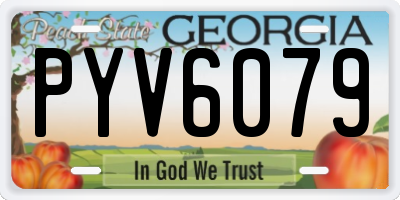 GA license plate PYV6079