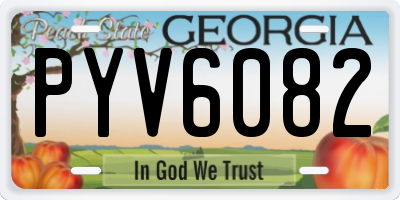 GA license plate PYV6082