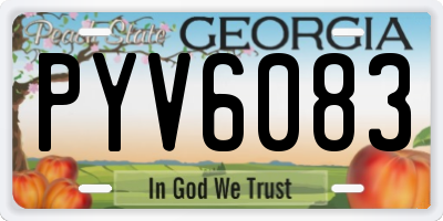 GA license plate PYV6083