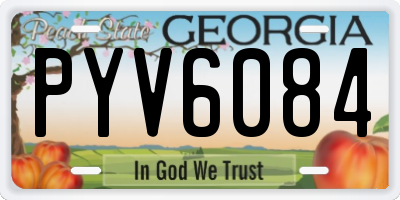 GA license plate PYV6084