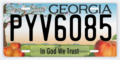 GA license plate PYV6085