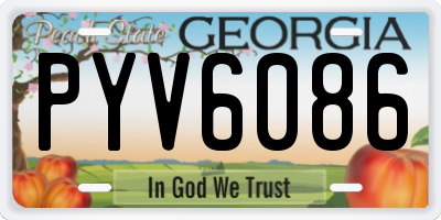 GA license plate PYV6086