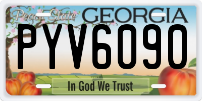 GA license plate PYV6090