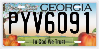 GA license plate PYV6091