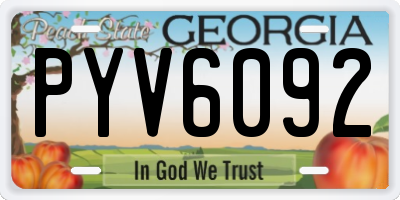 GA license plate PYV6092