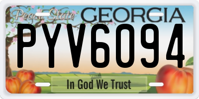 GA license plate PYV6094