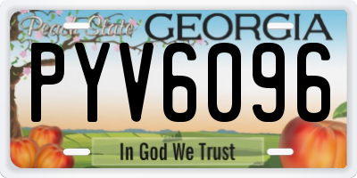 GA license plate PYV6096