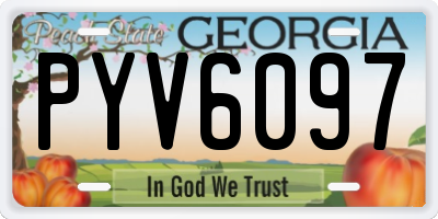 GA license plate PYV6097