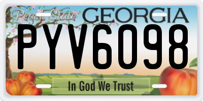 GA license plate PYV6098