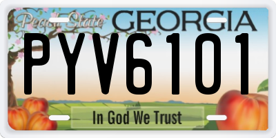 GA license plate PYV6101