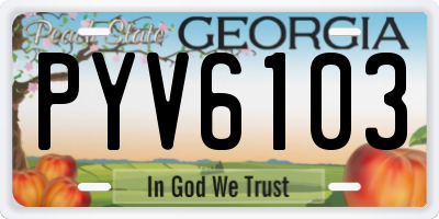 GA license plate PYV6103