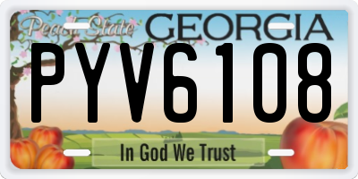 GA license plate PYV6108