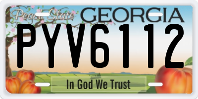 GA license plate PYV6112