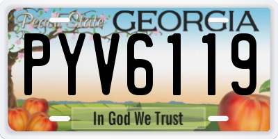 GA license plate PYV6119