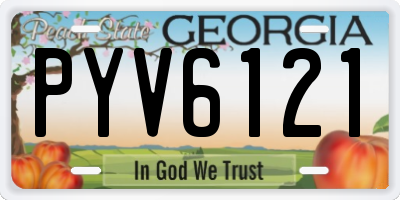 GA license plate PYV6121