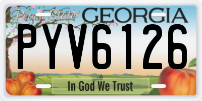 GA license plate PYV6126
