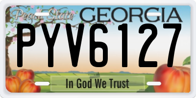 GA license plate PYV6127