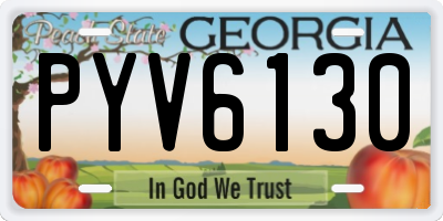 GA license plate PYV6130