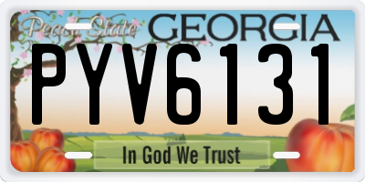 GA license plate PYV6131