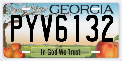 GA license plate PYV6132
