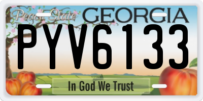 GA license plate PYV6133