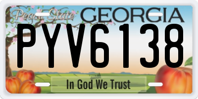 GA license plate PYV6138
