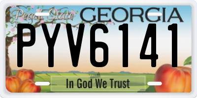 GA license plate PYV6141