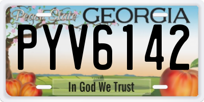 GA license plate PYV6142