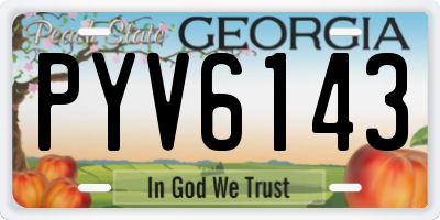 GA license plate PYV6143