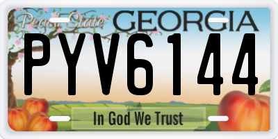 GA license plate PYV6144