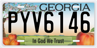 GA license plate PYV6146