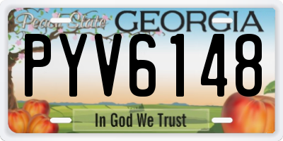 GA license plate PYV6148
