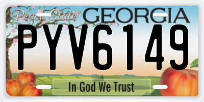 GA license plate PYV6149