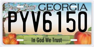 GA license plate PYV6150