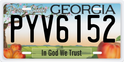 GA license plate PYV6152