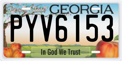 GA license plate PYV6153
