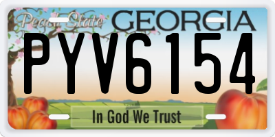 GA license plate PYV6154