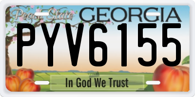 GA license plate PYV6155