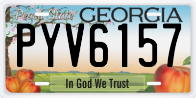 GA license plate PYV6157