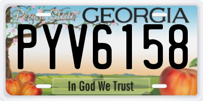 GA license plate PYV6158