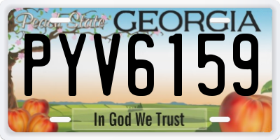 GA license plate PYV6159