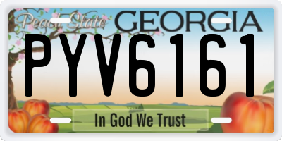 GA license plate PYV6161