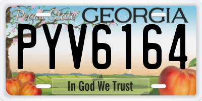 GA license plate PYV6164