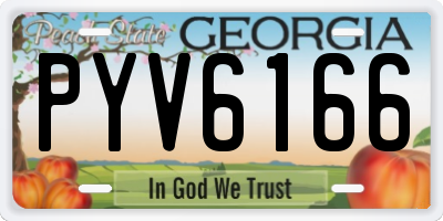 GA license plate PYV6166