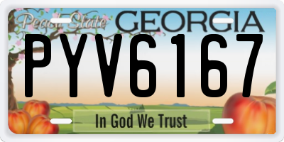 GA license plate PYV6167