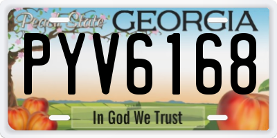 GA license plate PYV6168